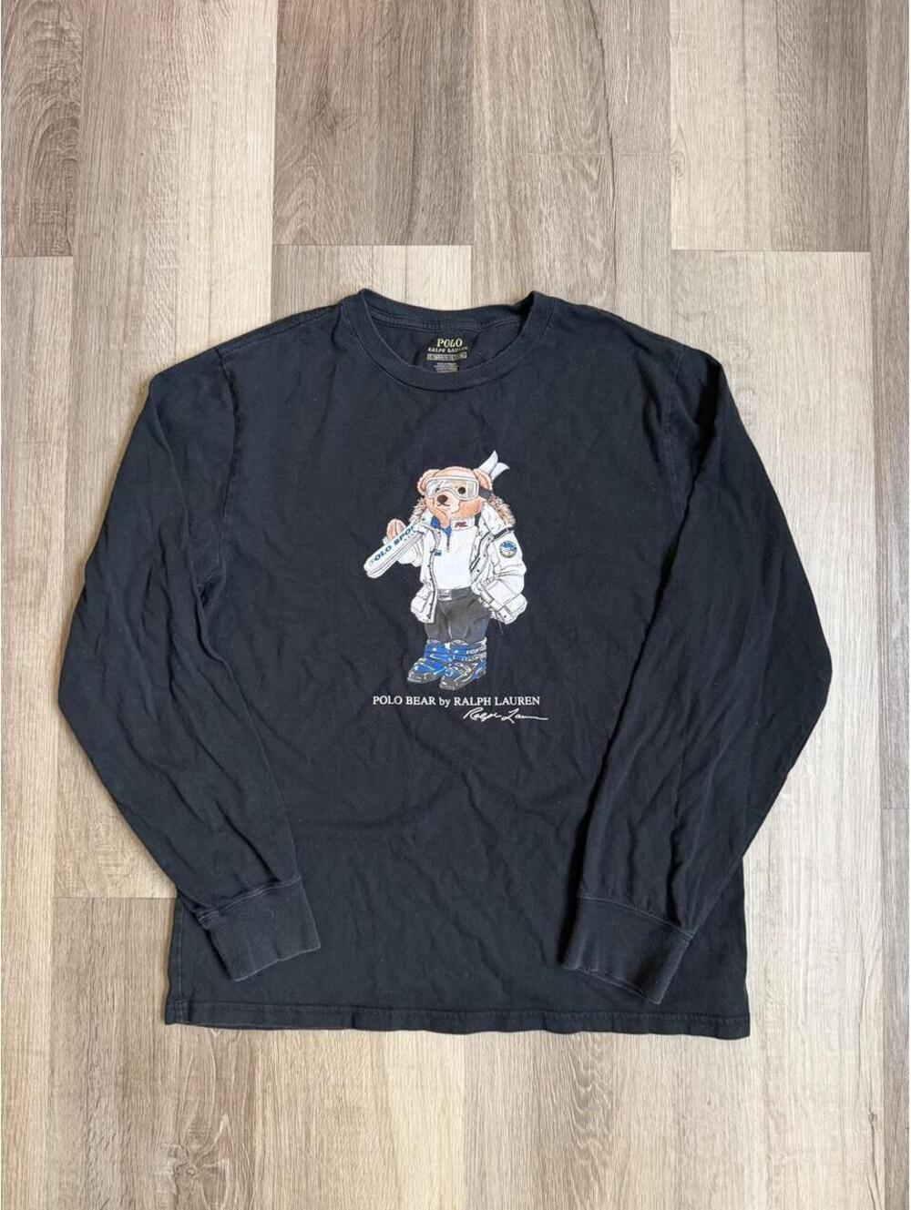 Polo Ralph Lauren Bear black long sleeve shirt sz XL kids 16-18 #polobear #prepp